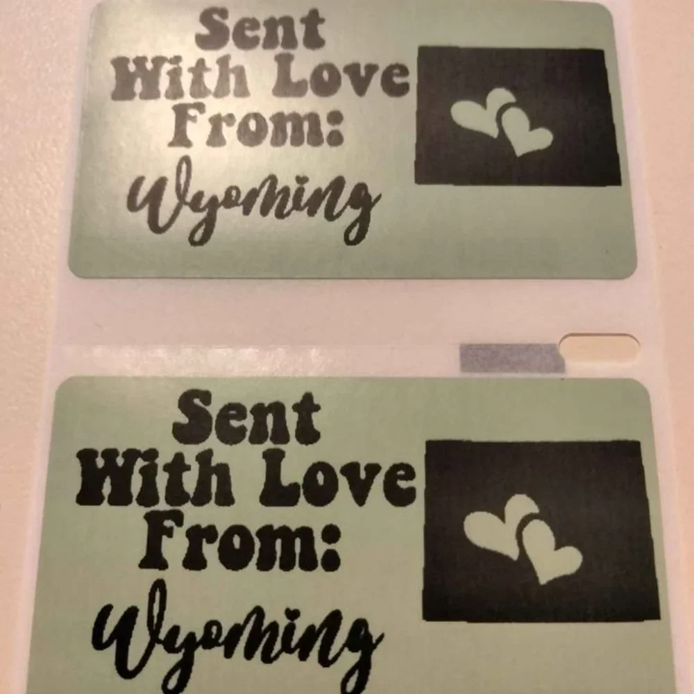 💙100 Wyoming- Shipping Labels Thermal Packaging Stickers 2.25